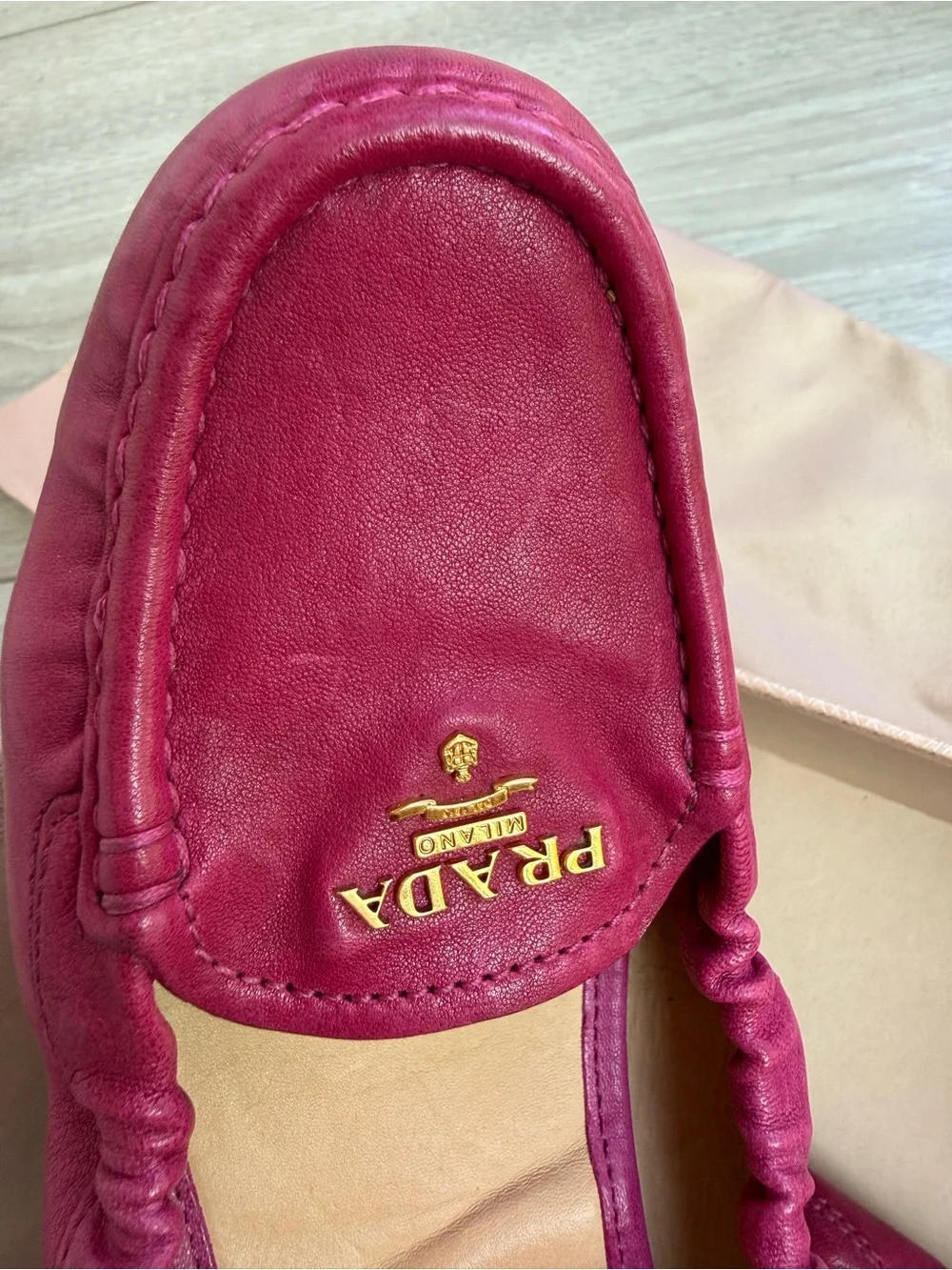 Prada Pink Leather Loafer w/box